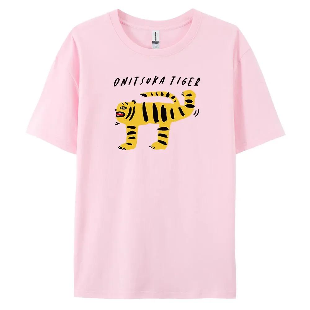 Tiger T-Shirt with Harajuku Style, Short Sleeves and 100% Cotton Fabric for Fashionable Look