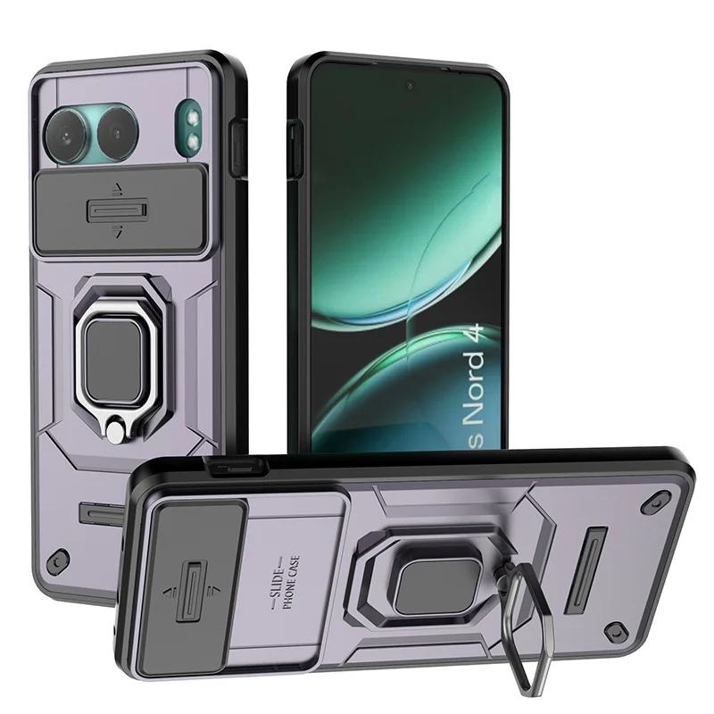 Armor Shockproof Case For OnePlus Nord 4 5G Protective Cover With Ring Magnetic Car Stand Holder Coque Fundas Capa
