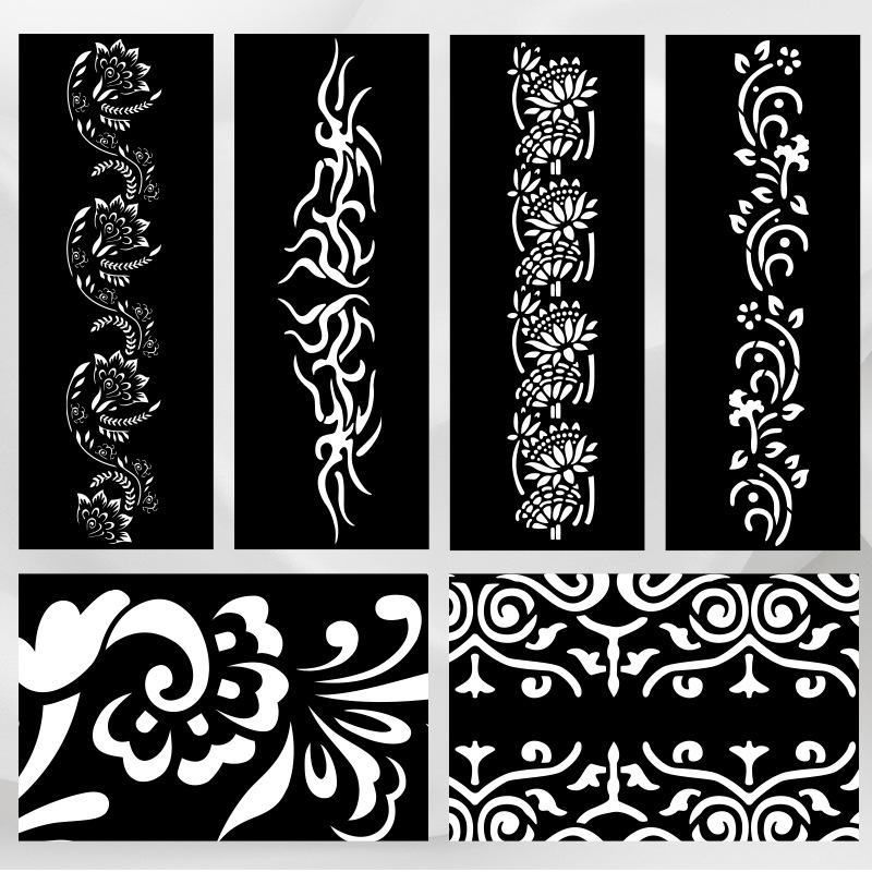 Beauty Sticker Inkjet Tattoo Hannah Indian Hollow Template Waterproof Tattoo Sticker