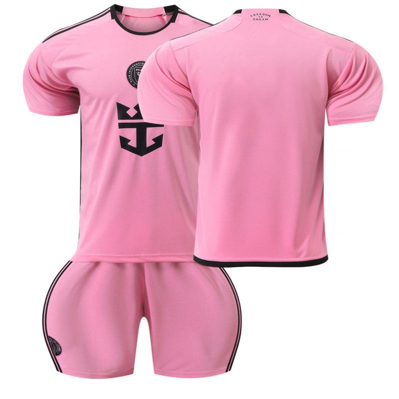 Foreign Trade 2425 season home and away jersey pink two away black No. 10 children s sports football jersey 16