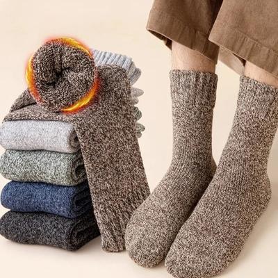 3/6 perechi Șosete de iarnă din lână merinos pentru bărbați, super groși, călduroase, de înaltă calitate, Harajuku, retro, zăpadă, casual, antigel, cașmir, bărbați