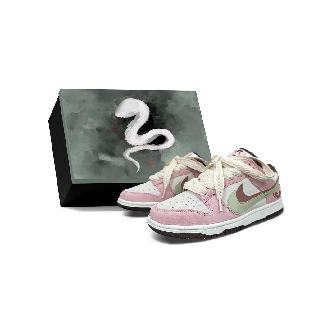 Nike Dunk Slip Resistant Abrasion Resistant Low top Skateboard Shoes Unisex Pink Green Brown HV1799-161(Team501BOX)