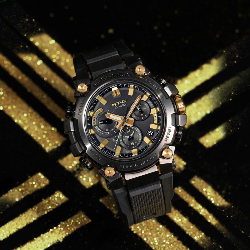 Casio MT-G series 200 meters waterproof solar quartz movement composite watch strap Japanese and Korean watch men's watch black dial MTG-B3000BDE-1APR