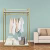 Freestanding 180cm Gold Metal Garment Rack – Clothing Display Stand for Store & Home Use