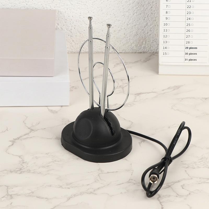 

1Pc Indoor Loop Rabbit Antenna Analog Digital Signal Universal Antenna Vhf/Uhf/Hdtv 1PC