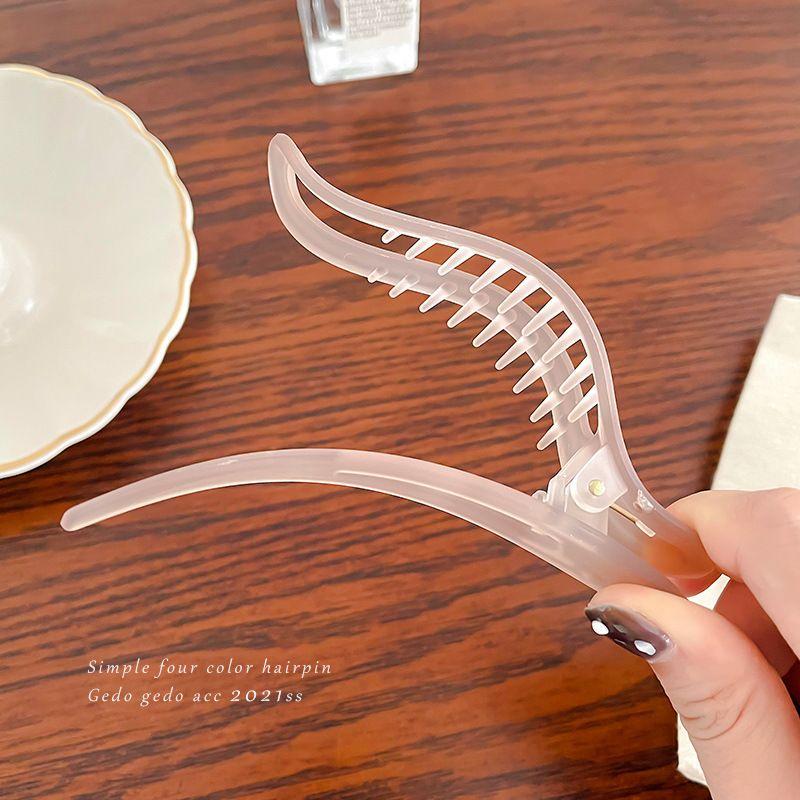 1PC Simple and Transparent Frosted Duckbill Clip, Women's French Lazy Style, Creative Temperament Hair Clip, Hair Accessory
