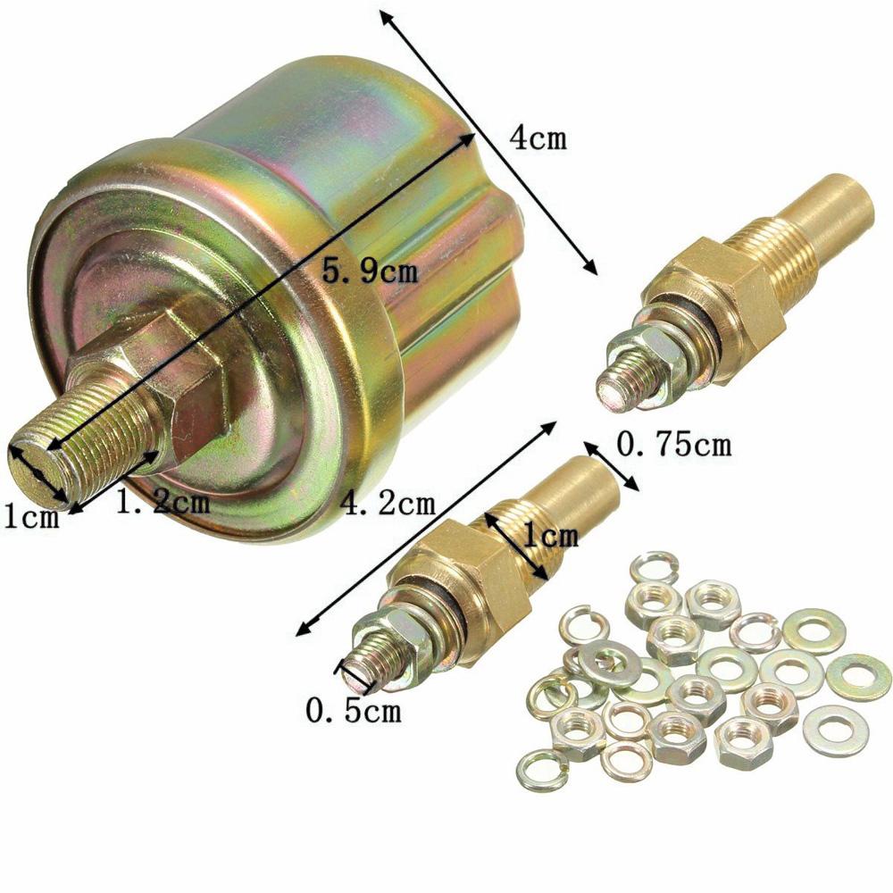 12V Universal 52mm Triple Kit Oil Temp Water Temp Temperature Oil Pressure Sensor Car Meter