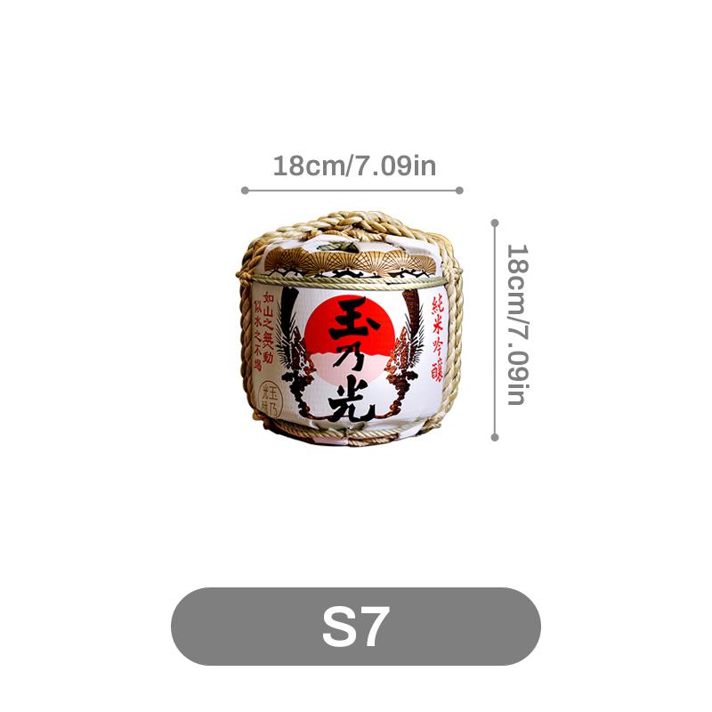Japanese Style Restaurant Decorative Wine Barrel Sake Sushi Shop Pub Bar Display Foam Barrel Sakura Wine Cellar Decor Ornaments