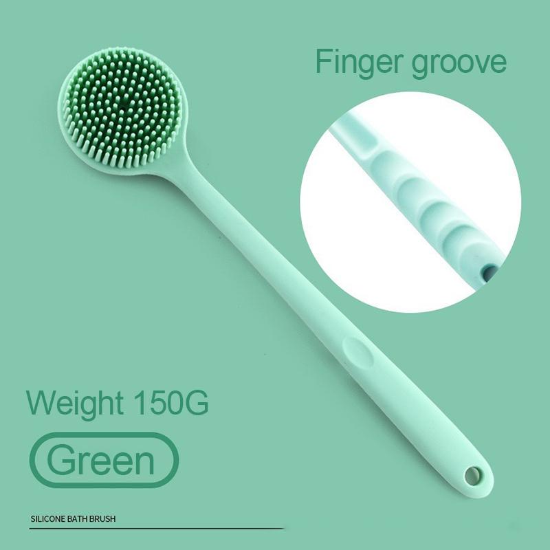 

Silicone Shower Brush Body Exfoliating Dry Brushing Bathroom Back Bath Brush for Shower Brush for The Back зелёный