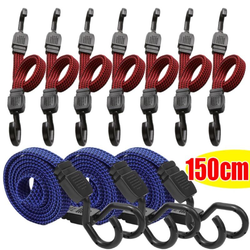 Bungee Cords Heavy Duty Luggage Bungee Straps with Hooks Antislip Flat Elasticity Rope Elastic Bungees Cords for Cargo Luggage