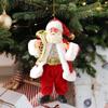 Santa Ornaments 7 Inch Christmas Statue Santa Claus Statue Holding Instruments For Tree Shelf Window Table Indoor Garden Desktop