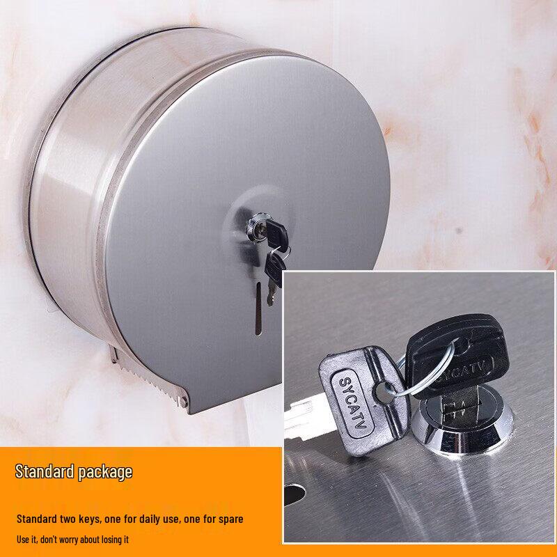 304 Stainless Steel Wall-Mounted Large Roll Paper Holder