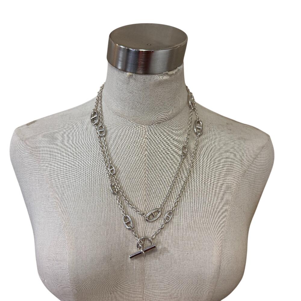HERMES 2022 Silver925 Chéne Dunkle Farandole Necklace Silver Silver925 unisex Used