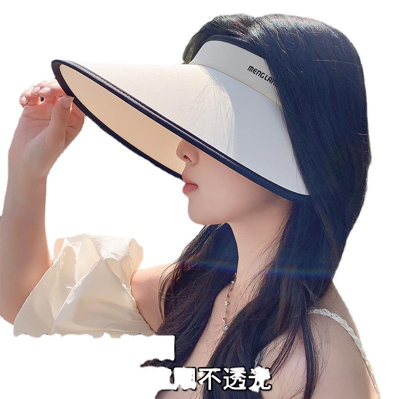 UPF + new big eaves empty top sunscreen hat women's UV protection face small sun hat cycling face cover sun hat