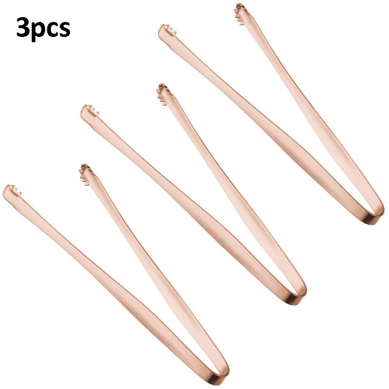 3pcs Stainless Steel Ice Clamp Thick Anti Slip Ice Clip Fruit Coffee Cube Sugar Clip Toothed Food Clip Kitchen Accessories