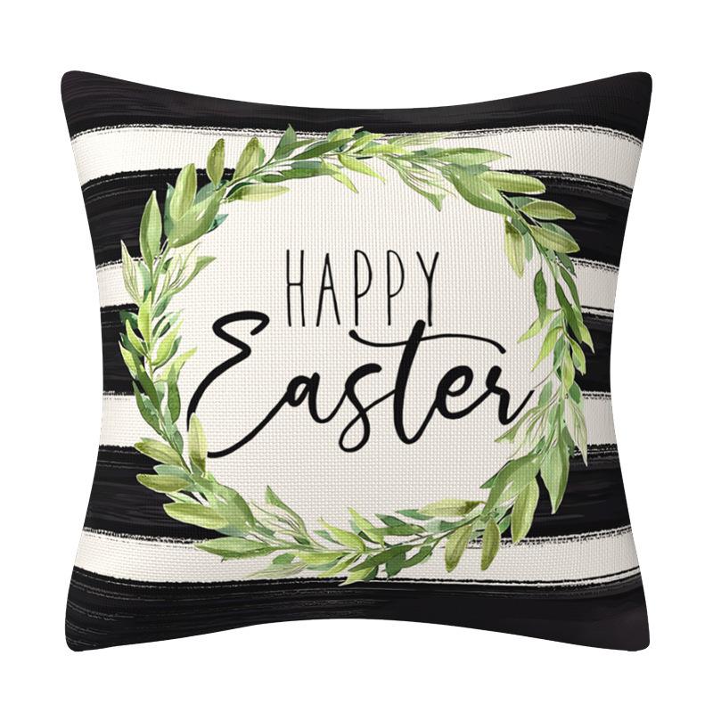 

Новый Пасхальный Венок Чехол для подушки с кроликом Весенняя декоративная подушка с буквой Чехол для диванной подушки Комбинация 45 * 45Cm (excluding pillow core)
