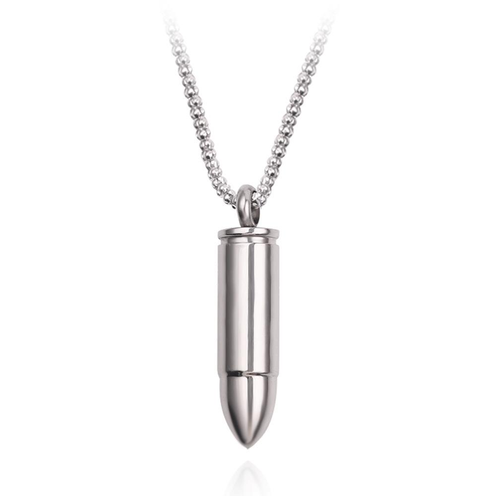 European and American Men's Domineering Pendant Bullet Head Can Open Necklace Jewelry Sweater Chain