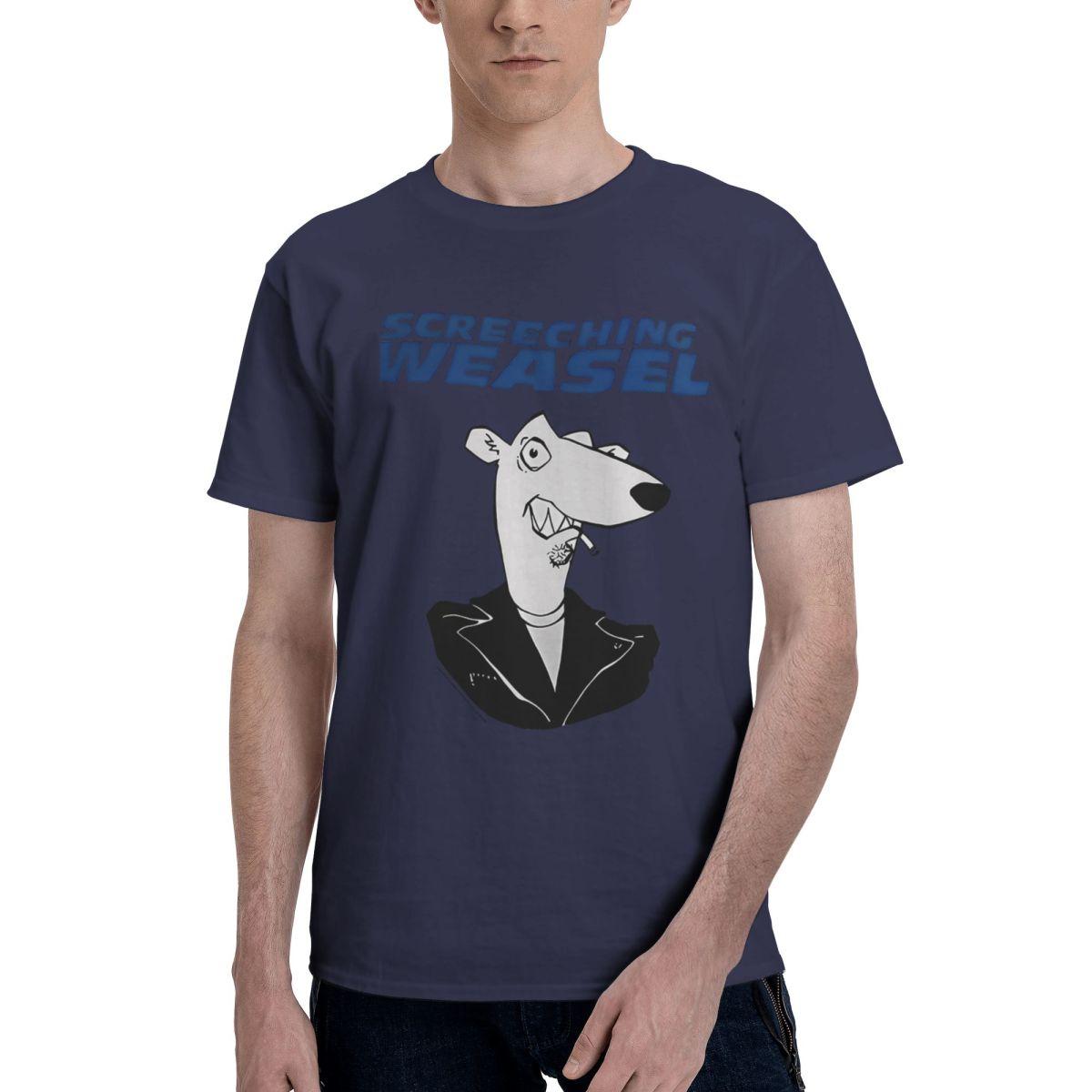 Screeching Weasel 90er Jahre Band 100% Baumwolle Lässig Atmungsaktiv Bequem Totoro Kurzarm T-Shirt Kleidung Herren L black