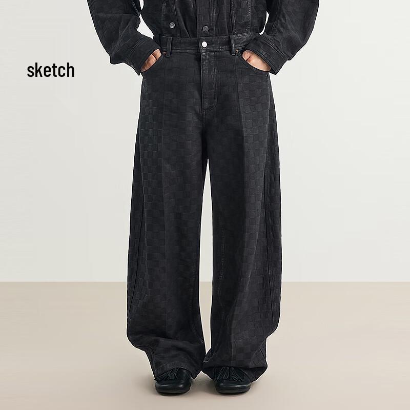 

Мужские джинсы свободного кроя с прямыми штанинами на весну 2025 L