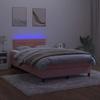 Maison Exclusive - Sommier à lattes de lit et matelas LED rose 120x190 cm velours