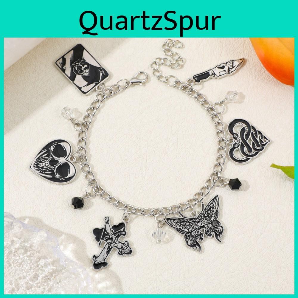 Goth Skull Hand Chain With Cartoon Style Alloy Drop Jewelry For Men Women Gift Item