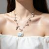 Custom Starfish Pearl Necklace: Stylish Vacation Shell & Natural Stone Collarbone Chain. Perfect Versatile Accessory.