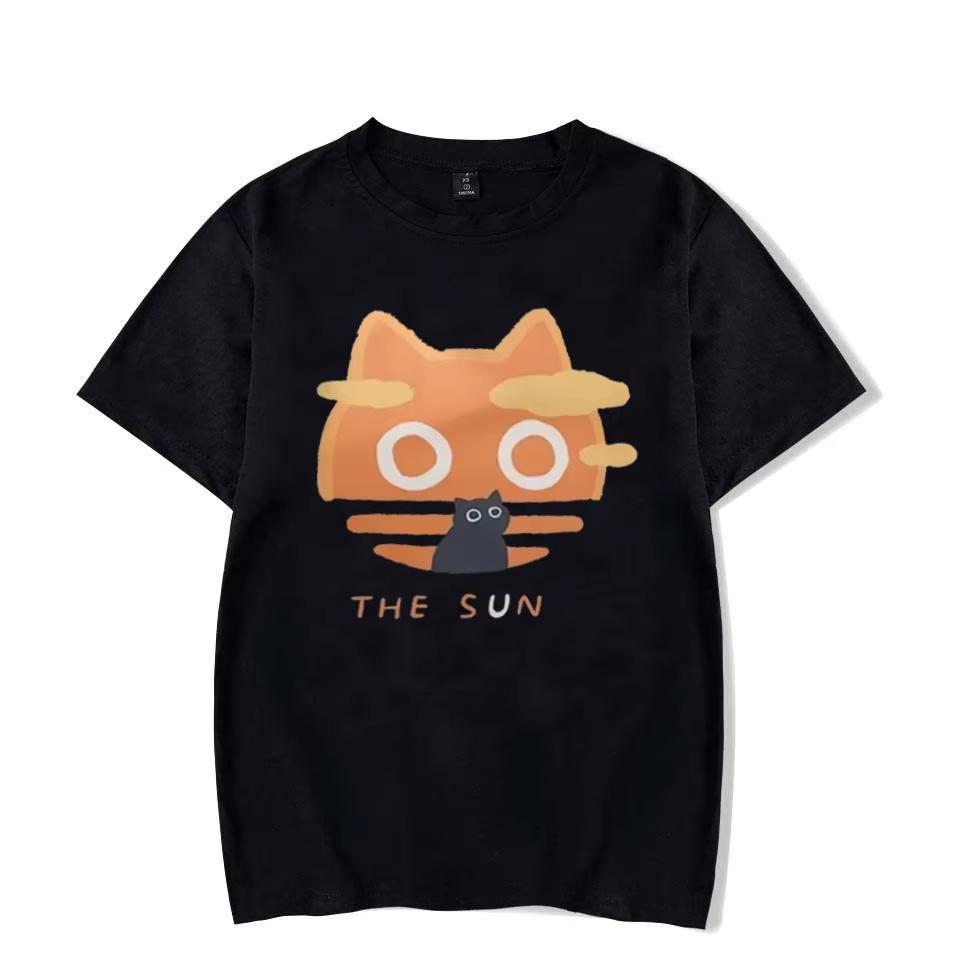 

Summer Fans Cat Print Anime Funny Men s Woman s T-shirt Hip Hop Fashion Casual Large Y2K Couple s T-shirt Comfortable Clothing S разноцветный