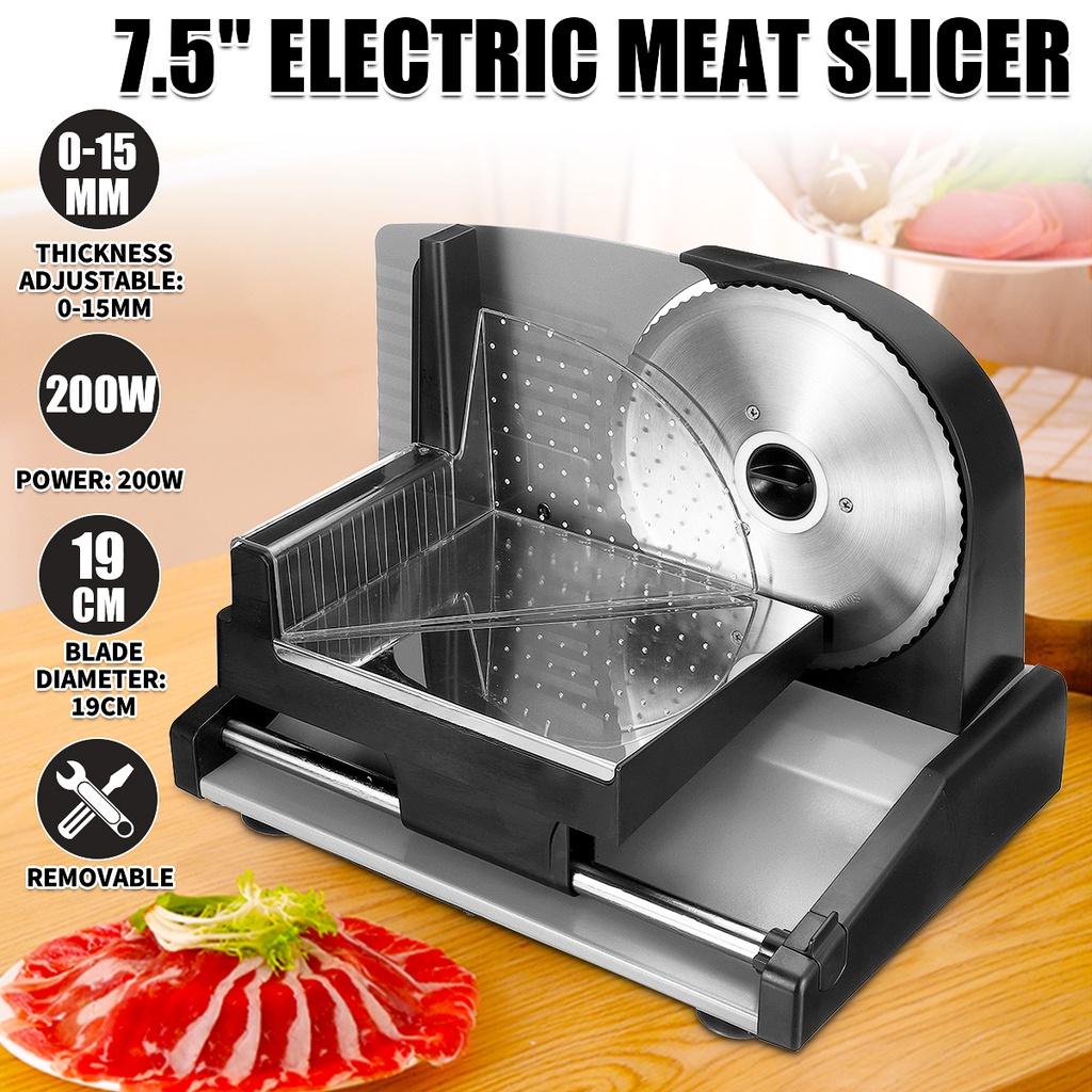 

200 Вт 7,5 дюйма Бытовой измельчитель мяса Электрическая ломтерезка для баранины и говядины Машина для нарезки овощей, фруктов и мяса