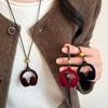 Women's Mini Velvet Headphone Pendant Necklace: Unique Flocking Sweater Chain Accessory