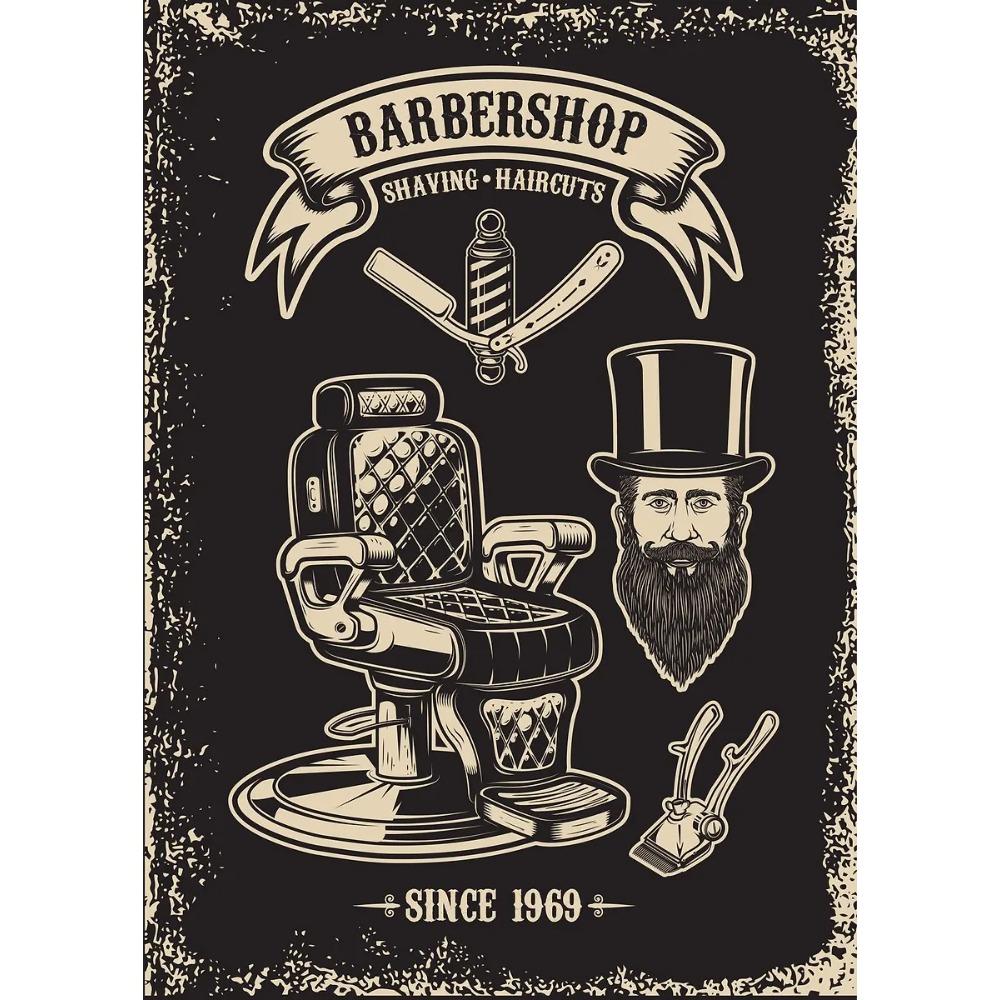 Vintage Friseursalon Poster Klassischer Friseurstuhl Werkzeuge Herrenrasur Drucke Leinwandmalerei Wandkunst Bilder Heim Wohnzimmer Dekor