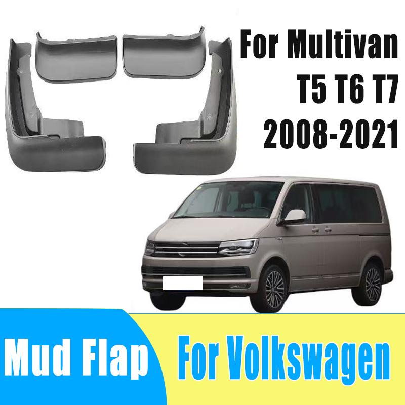 4pcs Auto Mudguard Waterproof Prevent Mud Splashing Car Mud Flap Fender Accessories For Volkswagen Multivan T5 T6 T7 2008-2021 Multivan T5 T6 T7