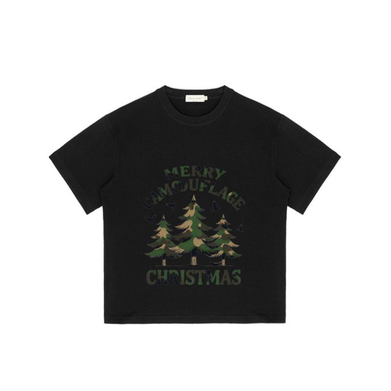 Camouflage Christmas T Shirt Black Merry Camouflage Christmas Tree Pattern for Holiday Season