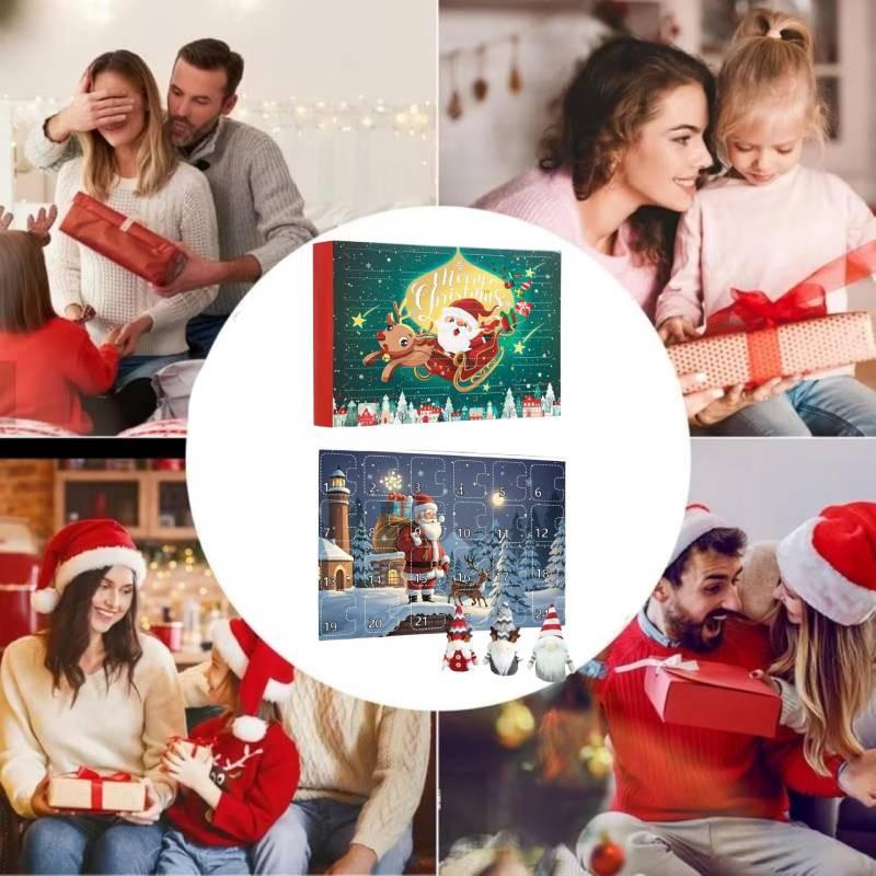 Adorable Christmas Gnome Countdown Advent Calendar Blind Box Toy Set For