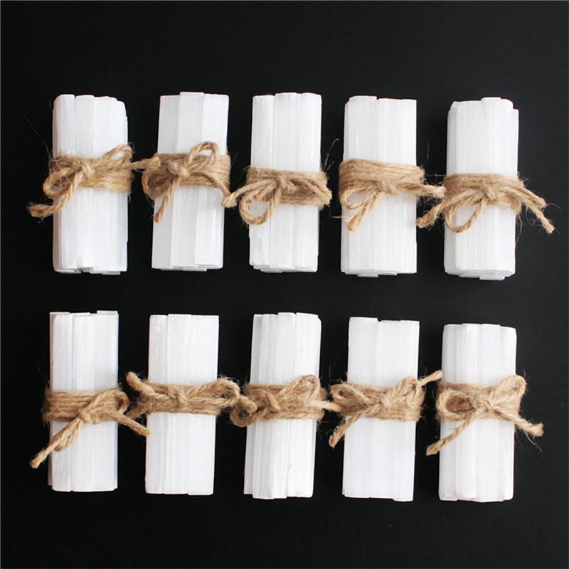 10pcs Natural Selenite Crystal Stick Chips Gypsum White Quartz Rough Minerals Specimen Point Healing Stone