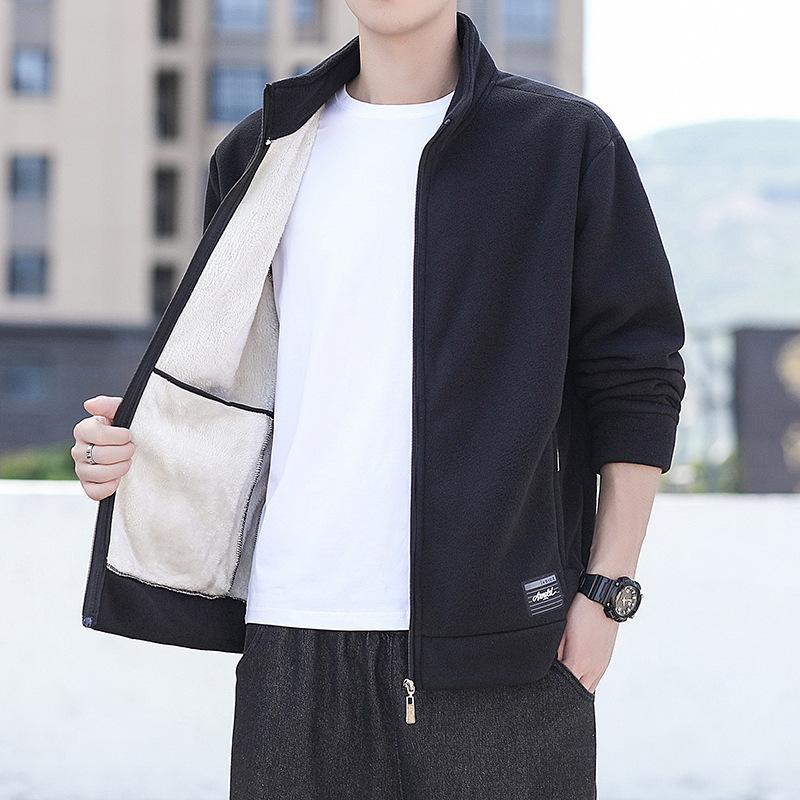 New Spring and Autumn Outdoor Sports Casual Thickened Large Size Stand-Up Collar Fleece Jacket