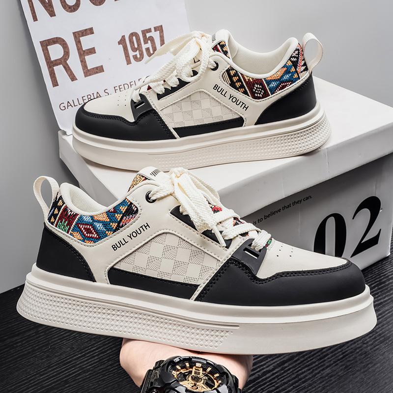 Spring Men's Vulcanized Shoes 2026 New Trendy Fashion Casual Sports Thick Soled Height Raising Low Cut Comfortable Casual Shoes