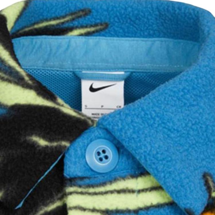 Nike Fun Pattern Fleece-Lined Warm Jacket Men Jacket Blue DA6708-469