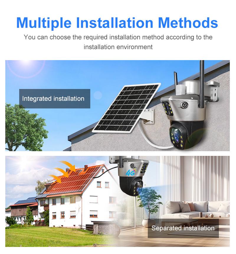 Wireless Solar-Powered Outdoor Night Vision Surveillance Camera with Low Power Consumption
