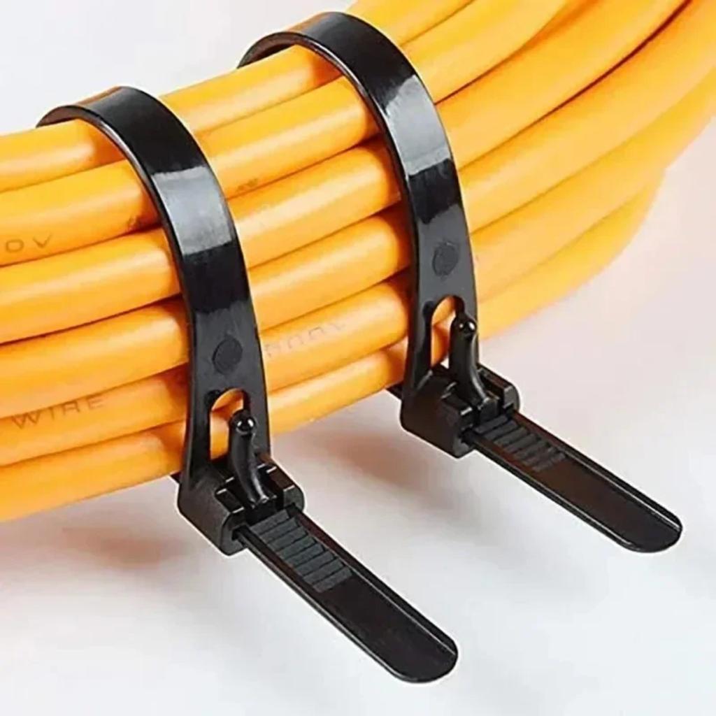 Reusable Cable Ties Nylon Material Removable Design Adjustable Ties for Home Office Cable Organizer Marker Cable Tidy Durable