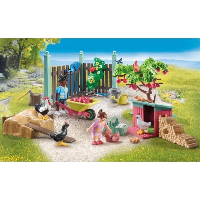 Playmobil 71510 poulailler et jardin, my life, 77 pièces, dès 4 ans