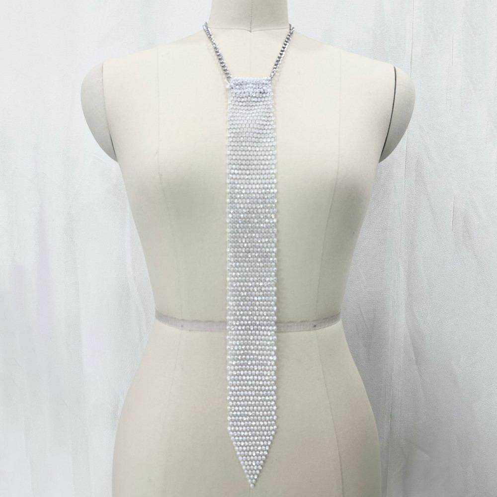 Soft Metal Sequin Necktie Narrow Glitter Cravat Crystal Rhinestone Neck Tie Suit Accessories