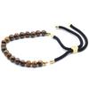 Tiger Eye Bracelet Adjustable Black Cord 18K Gold-Plated