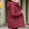 Middle Age Women Winter Short Down Coats Vintage Plus Size Parkas Hooded Elegant Thick Warm Down Jackets Woman Outerwears