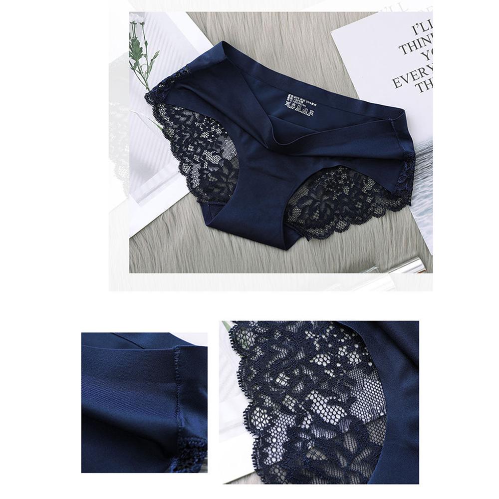 Charmleaks Women’s Panties Sexy Seamless Silky Panties Back Lace Cutout Solid Comfortable Soft Briefs S-2XL 1 PCS