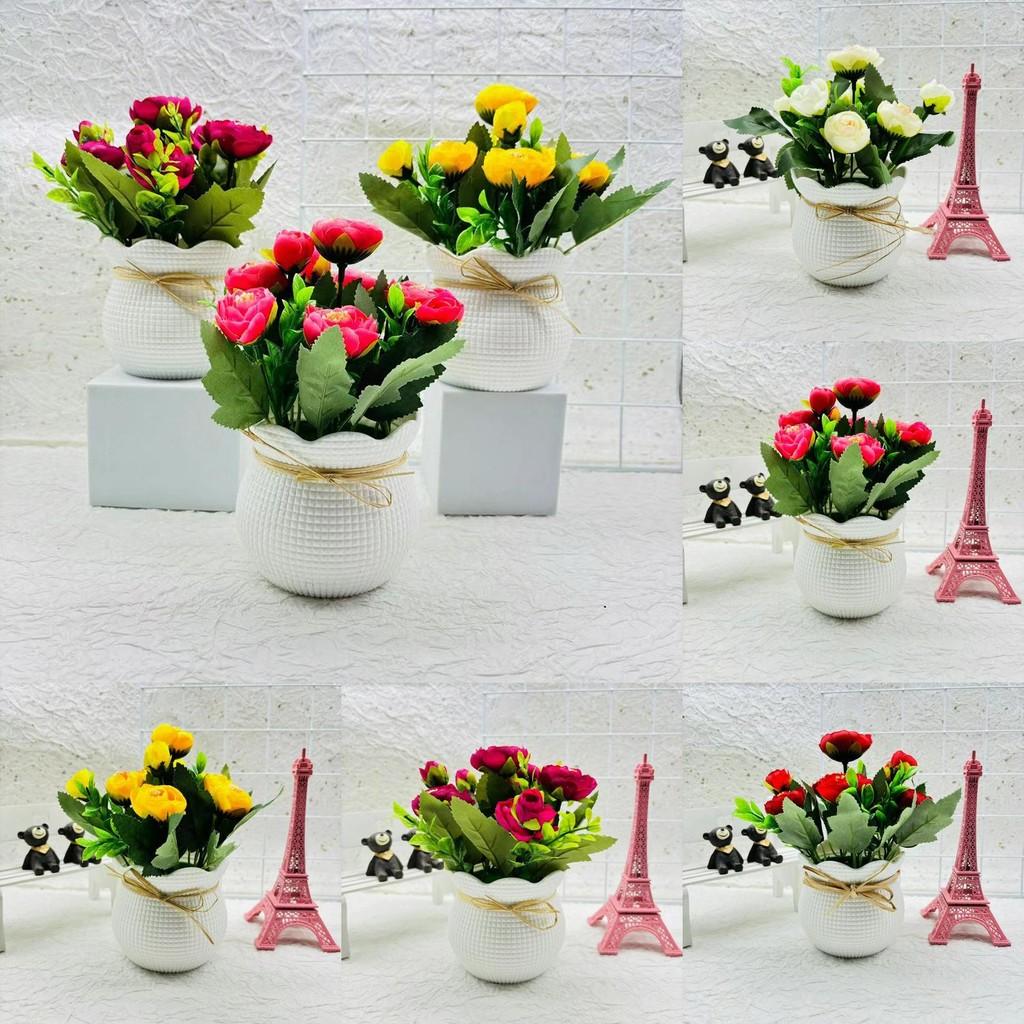 Camellia Sp Green Plant Indoor Decor With Plastic And Silk For Home And Wedding Use