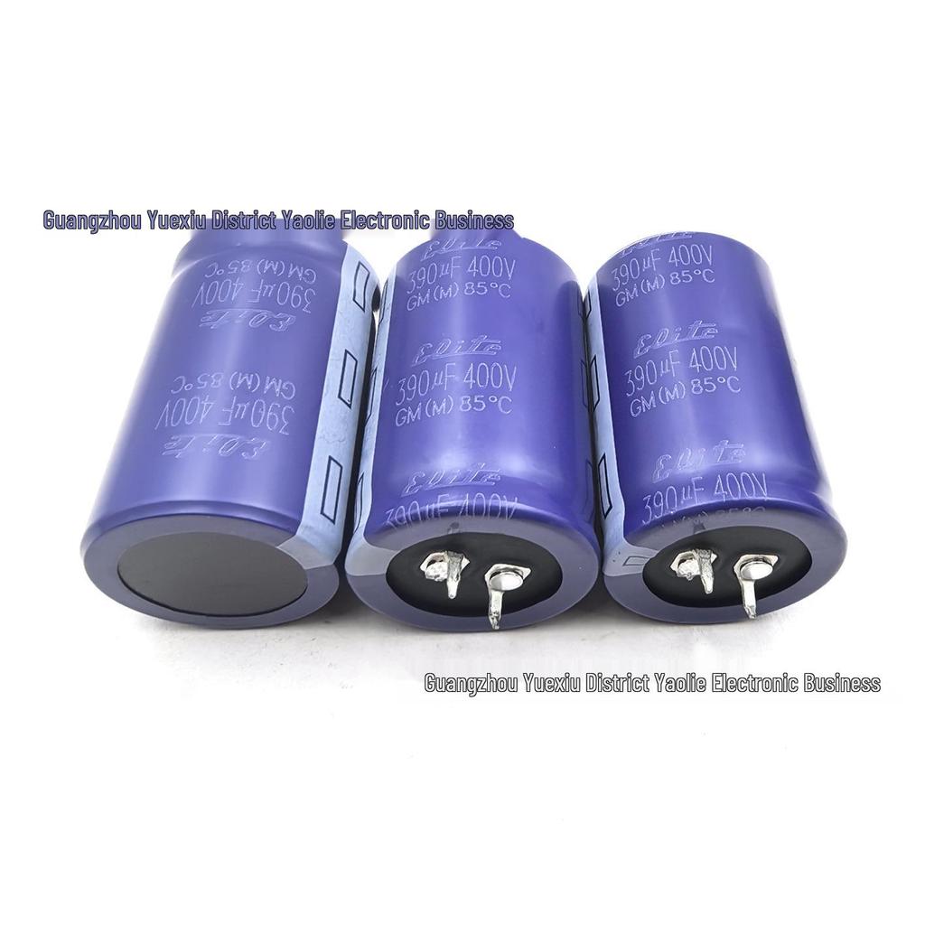 Jinshan 400V 390uF Electrolytic Capacitor - 30×45mm Horn Pin Through-Hole Soldered Filter