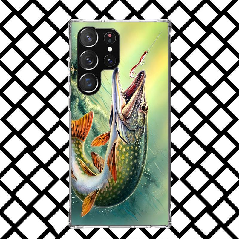 Carp Fish Fishing Rod Hook Phone Case for Samsung Galaxy S26 S25 Edge S24 S23 Ultra S22 Plus S21 FE S20 + Soft Cover Print Funda