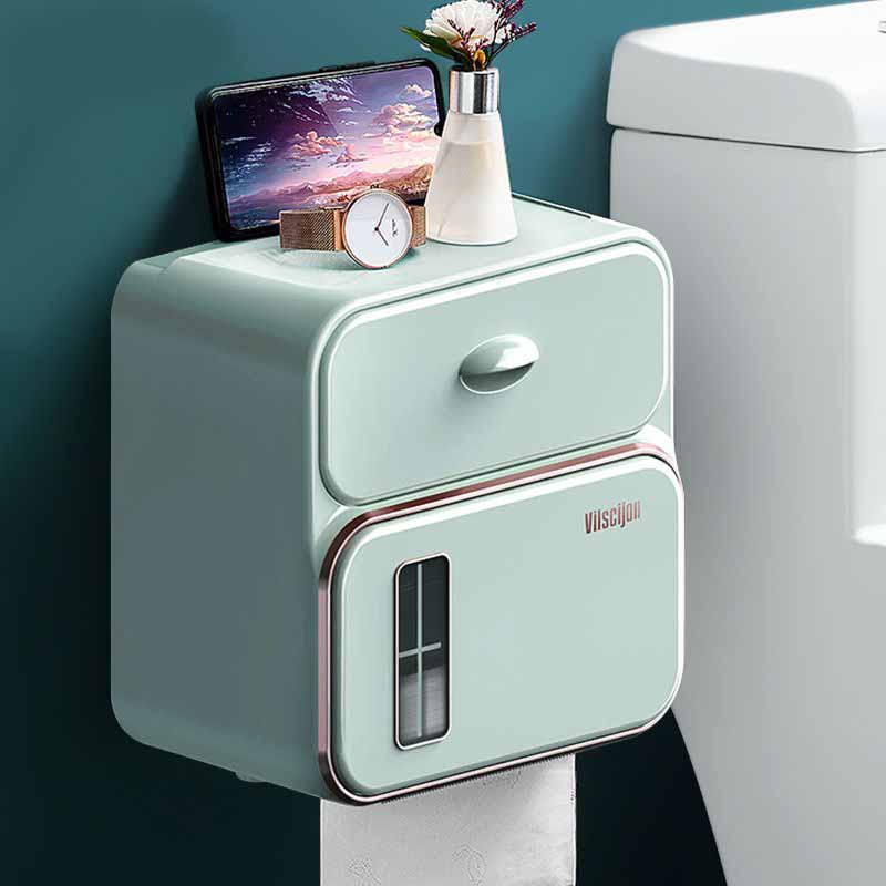 

Держатель для туалетной бумаги, водонепроницаемый ящик для хранения салфеток, настенное крепление, органайзер для туалетной бумаги, наборы аксессуаров для ванной комнаты зелёный