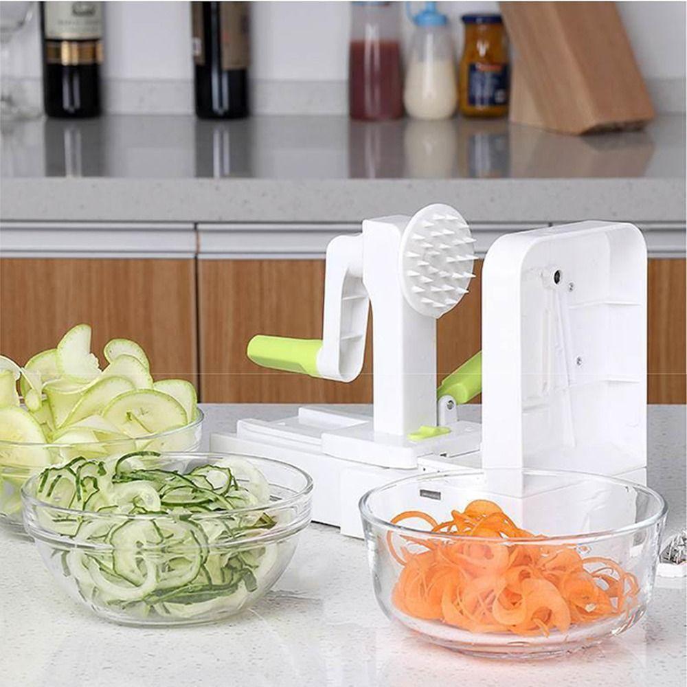 Manual Vegetable Spiralizer 4 Blades Vegetable Slicer Zucchini Noodle Maker Curly Fries