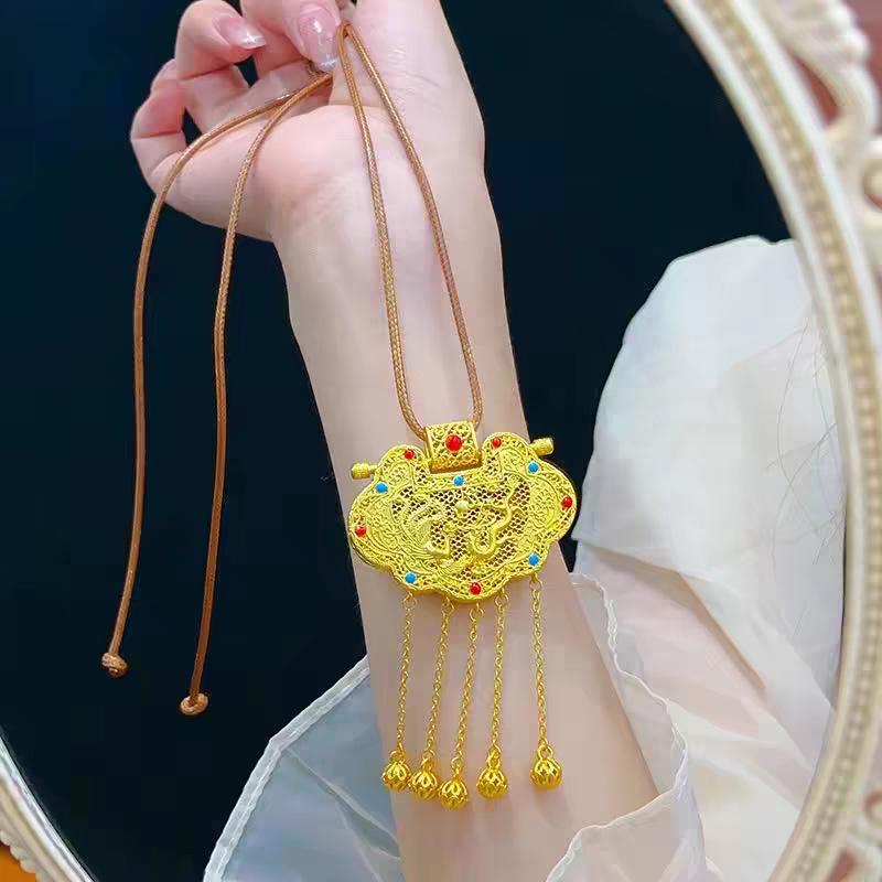 Китайское дворцовое филигранное ожерелье с кисточкой и подвеской Руи с драконом и фениксом
